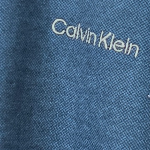 NWT CALVIN KLEIN Contrast Zip Polo Shirt Cotton Blend In Navy Size XXL - Picture 5 of 8
